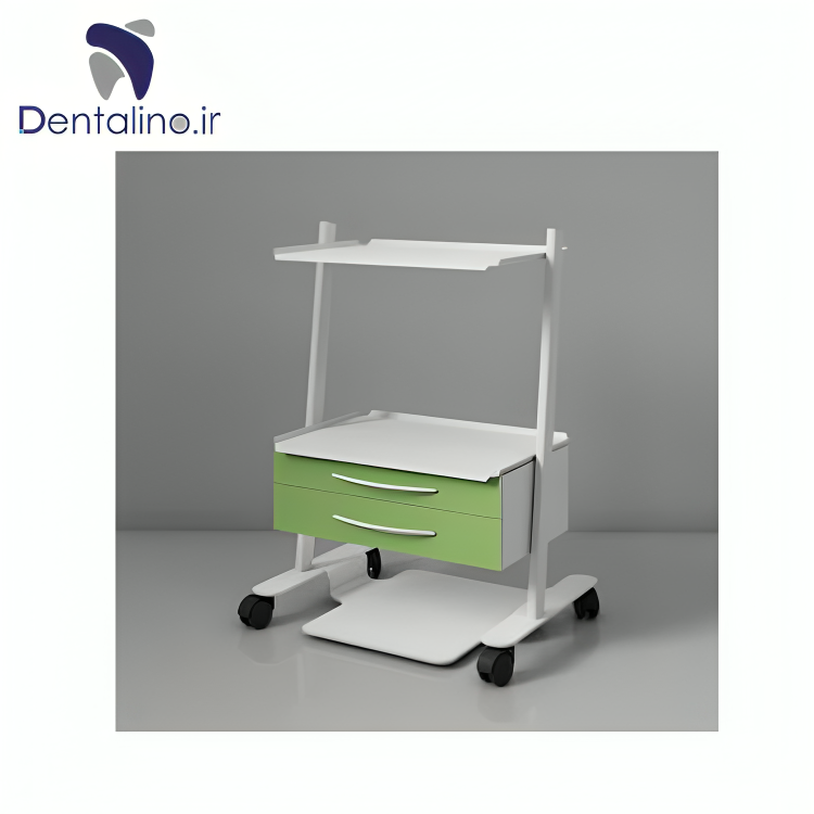 سرویتور دندانپزشکی 2 کشو با پایه پدال دار مدل G H M
