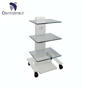 سرویتور دندانپزشکی سه طبقه شیشه ای با پایه پدال دار مدل GP3